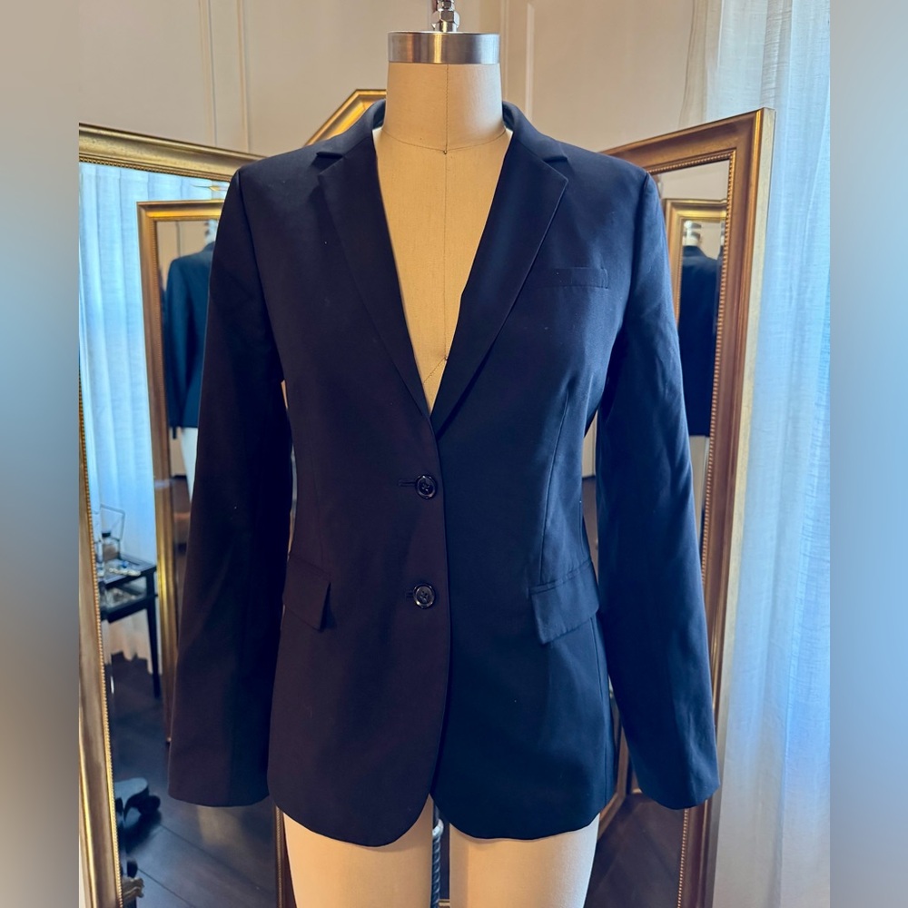 Banana Republic Long and Lean Wool Black Blazer